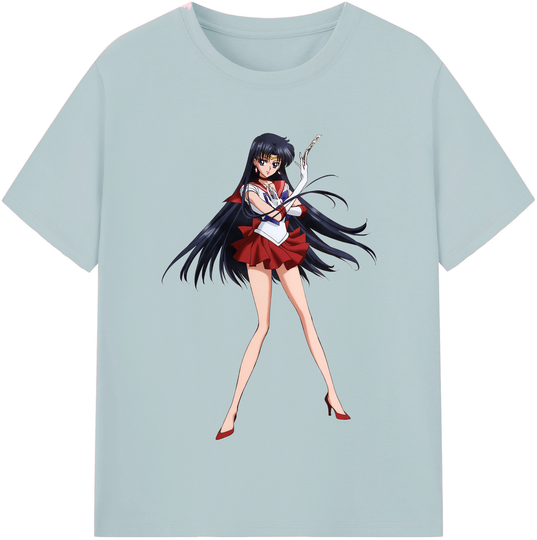 （画像用） 美少女戦士セーラームーン 火野レイ ひの レイ Sailor Moon Hino Rei （セーラーマーズ,Sailor Mars） 綿100％半袖Tシャツ（フロントプリント）